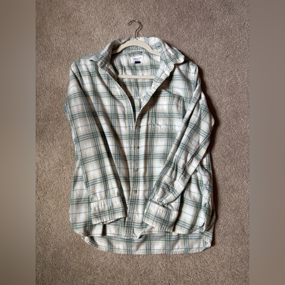 Plaid Flannel Button-Up Shirt
